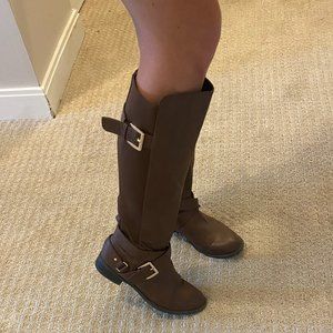 Tall Brown Strappy Boots